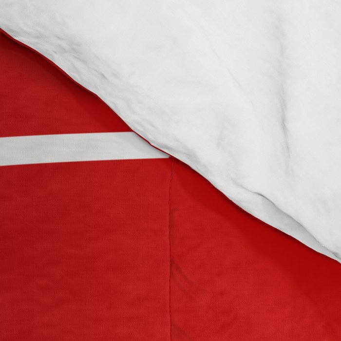 Line Waves in Bright Red and White - Minimalist Abstract Pattern Comforter Gallery Image 4