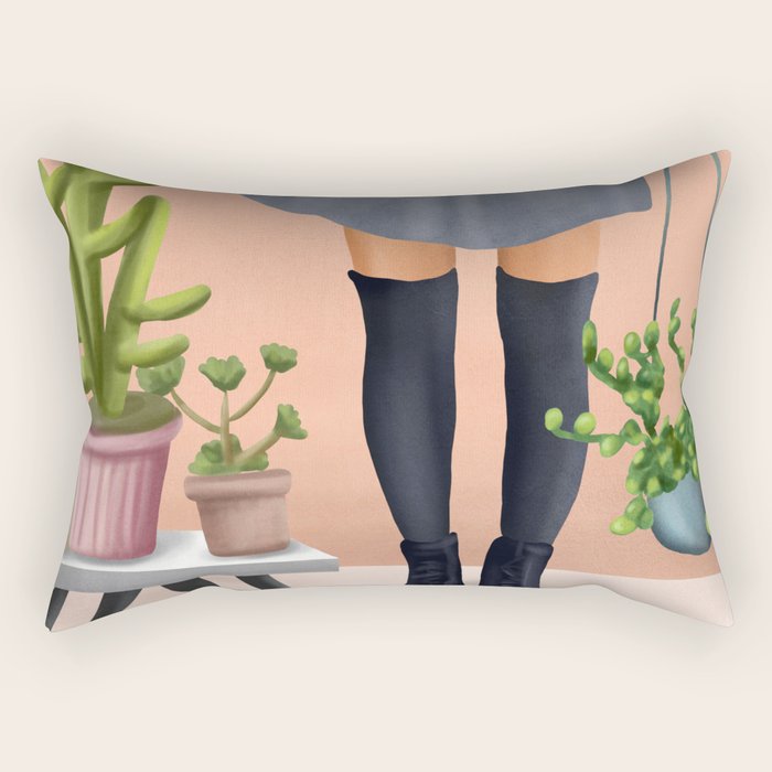 There is a house built out of stone Rectangular Pillow Gallery Image 2