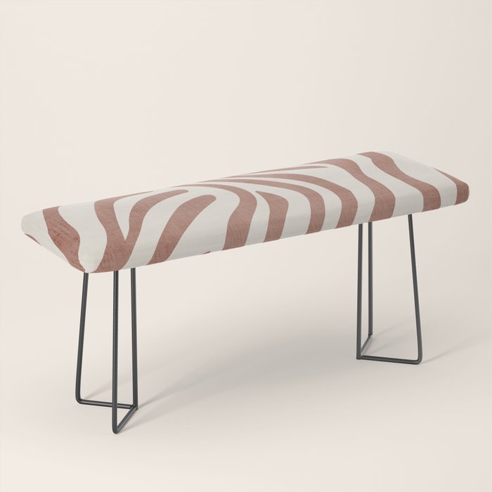 Terracotta Abstract Modern Pattern Artwork Bench Gallery Image 1