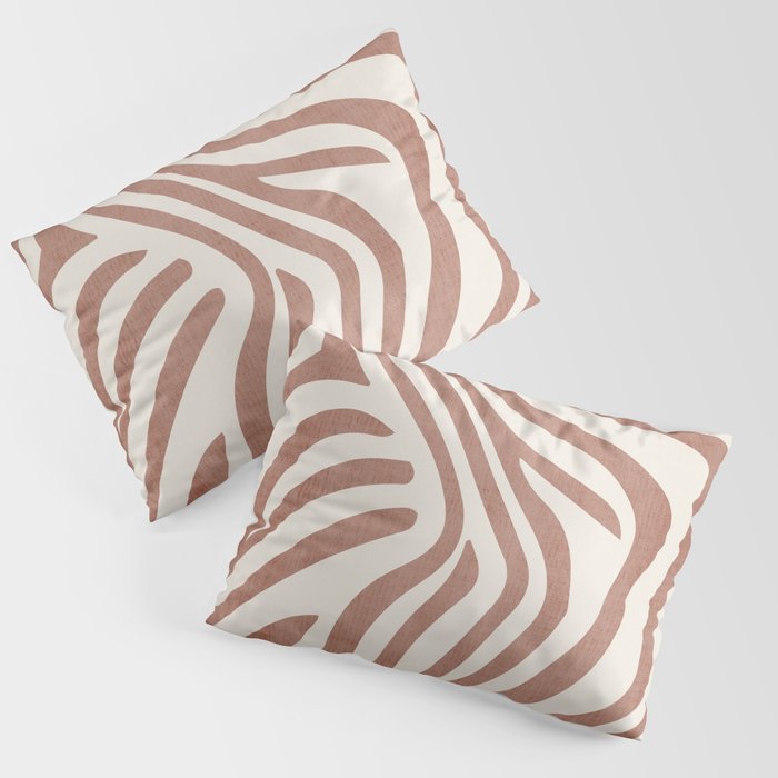 Terracotta Abstract Modern Pattern Artwork Pillow Sham Gallery Image 3