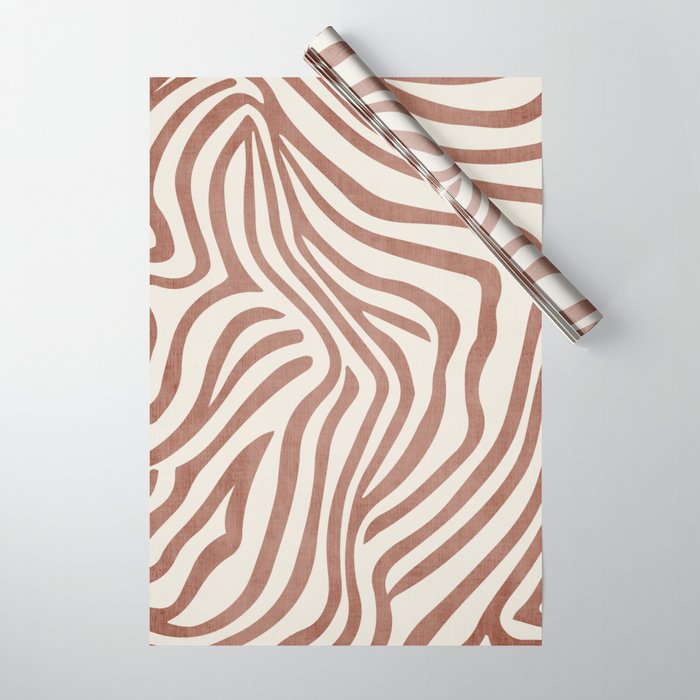 Terracotta Abstract Modern Pattern Artwork Wrapping Paper Gallery Image 1
