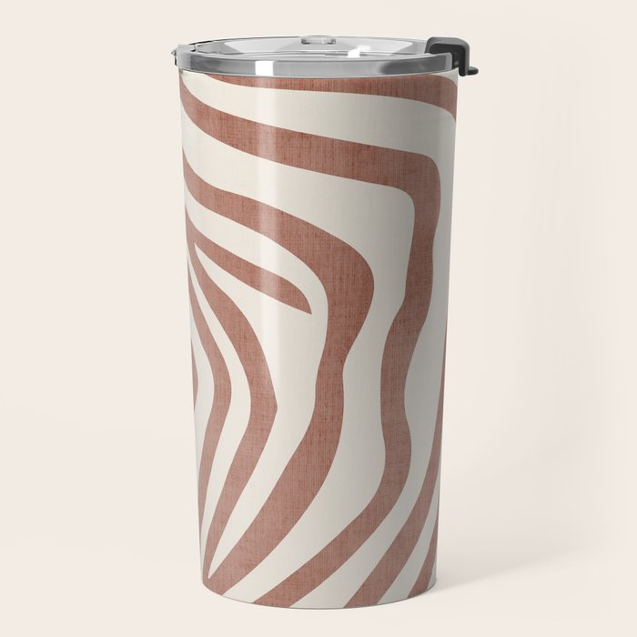 Terracotta Abstract Modern Pattern Artwork Travel Mug Gallery Image 2