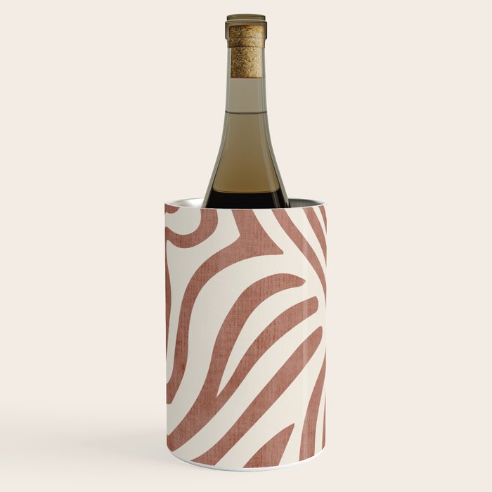 Terracotta Abstract Modern Pattern Artwork Wine Chiller Gallery Image 2