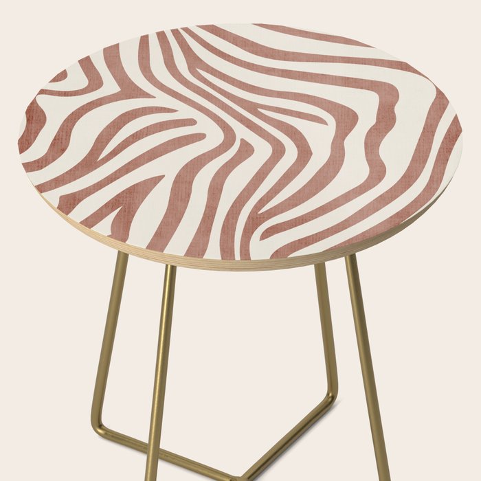 Terracotta Abstract Modern Pattern Artwork Side Table Gallery Image 2