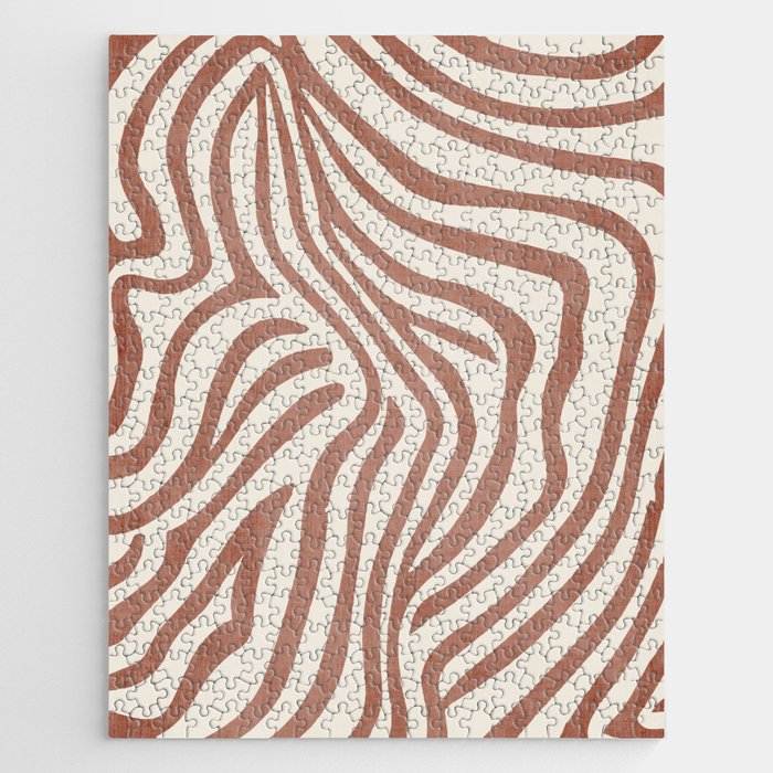 Terracotta Abstract Modern Pattern Artwork Jigsaw Puzzle Gallery Image 1