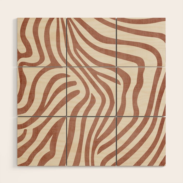 Terracotta Abstract Modern Pattern Artwork Wood Wall Art Gallery Image 1
