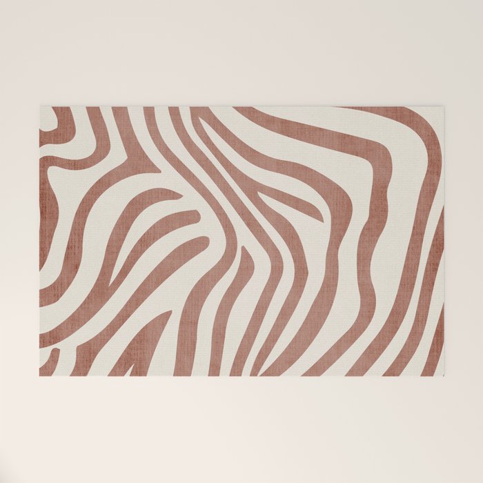 Terracotta Abstract Modern Pattern Artwork Welcome Mat Gallery Image 1