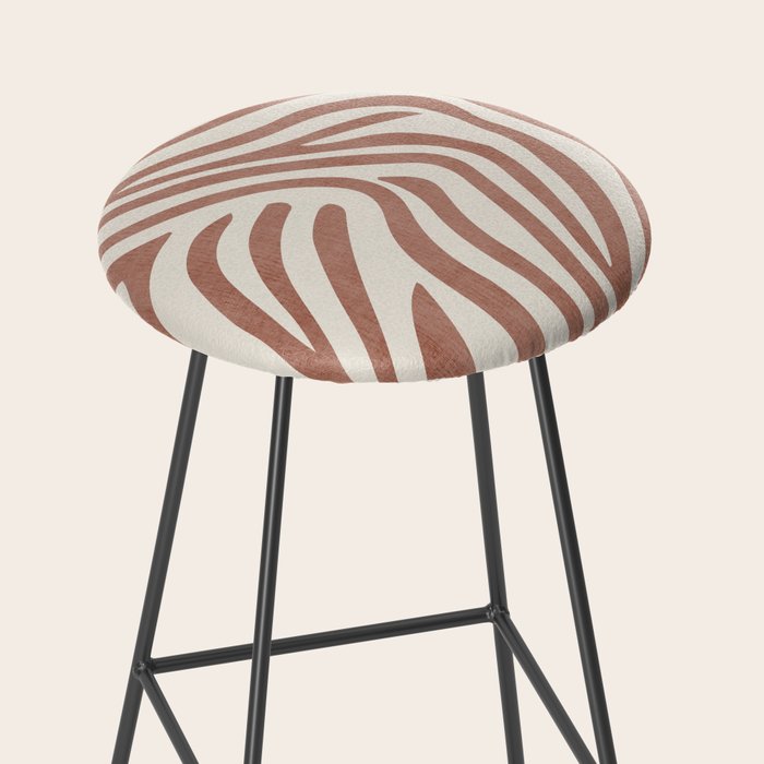 Terracotta Abstract Modern Pattern Artwork Stool Gallery Image 2
