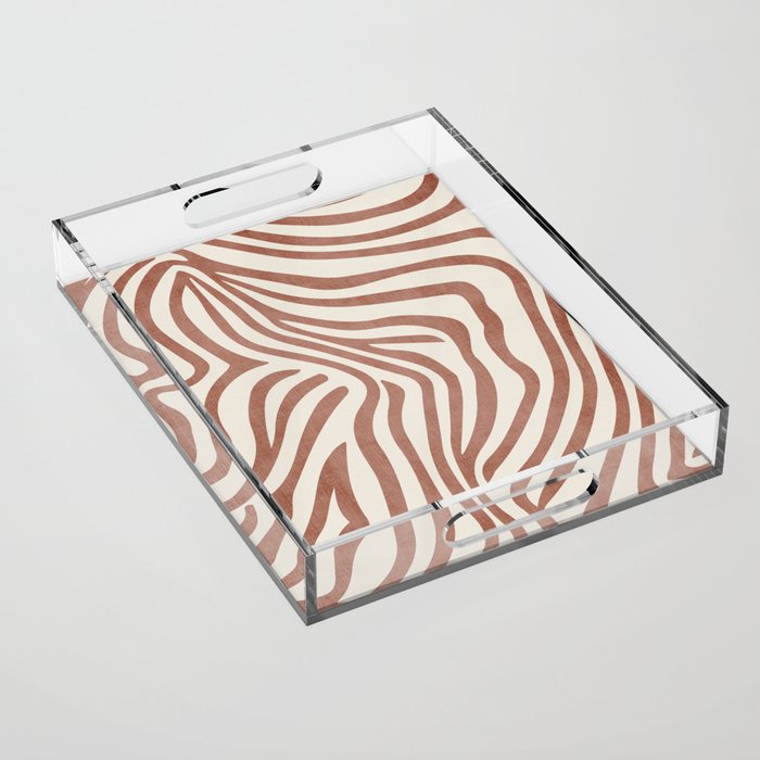 Terracotta Abstract Modern Pattern Artwork Acrylic Tray Gallery Image 1