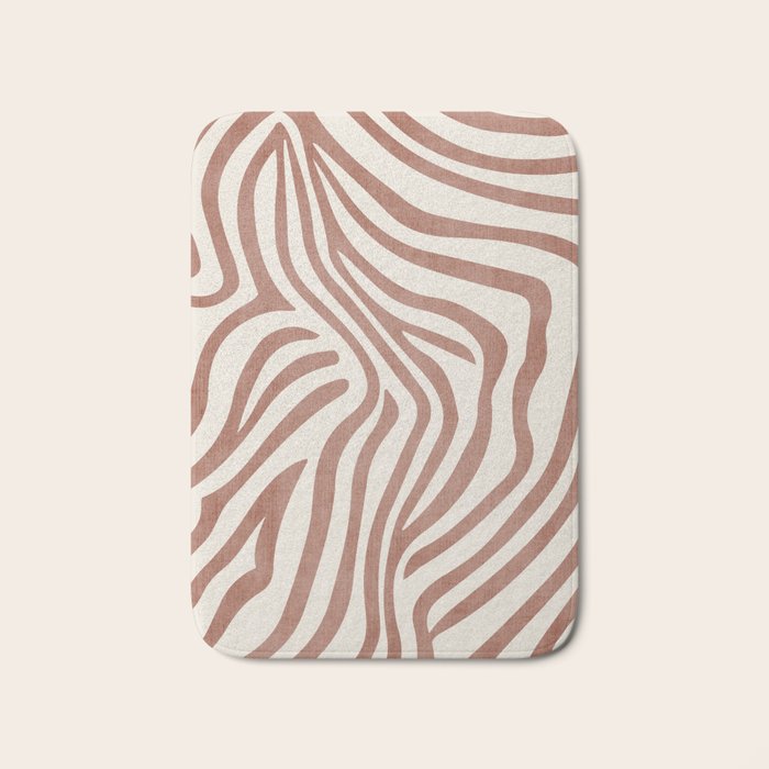 Terracotta Abstract Modern Pattern Artwork Bath Mat Gallery Image 1