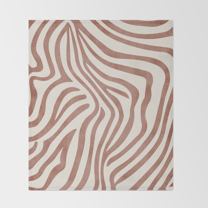 Terracotta Abstract Modern Pattern Artwork Throw Blanket Gallery Image 2