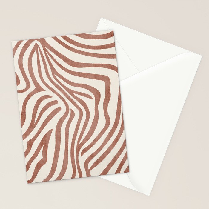 Terracotta Abstract Modern Pattern Artwork Stationery Card Gallery Image 2