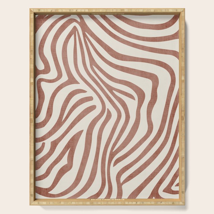 Terracotta Abstract Modern Pattern Artwork Serving Tray Gallery Image 1
