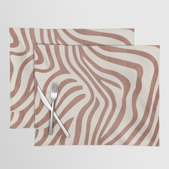 Terracotta Abstract Modern Pattern Artwork Placemat Gallery Image 1