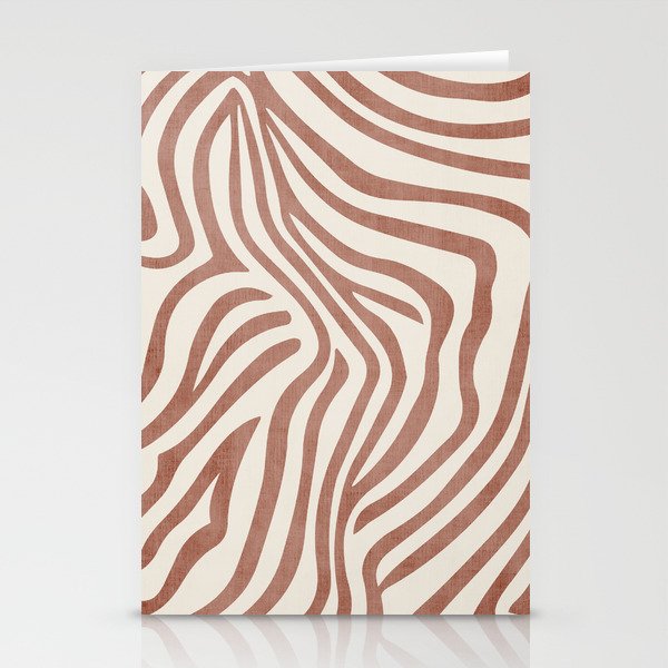 Terracotta Abstract Modern Pattern Artwork Stationery Card Gallery Image 1