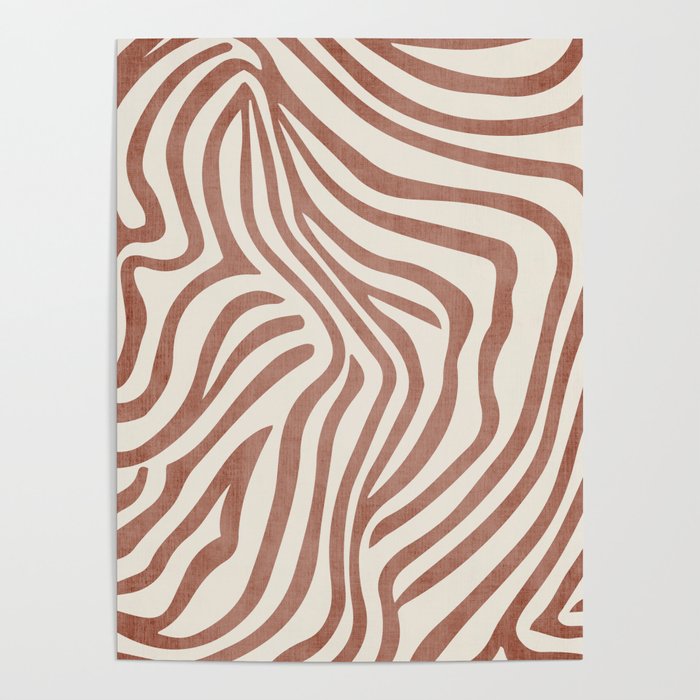 Terracotta Abstract Modern Pattern Artwork Poster Gallery Image 1