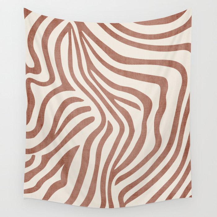 Terracotta Abstract Modern Pattern Artwork Wall Tapestry Gallery Image 4