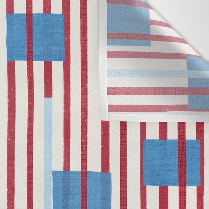 Playful Stripes and Blocks Geometric Pattern Wall Tapestry Gallery Image 3
