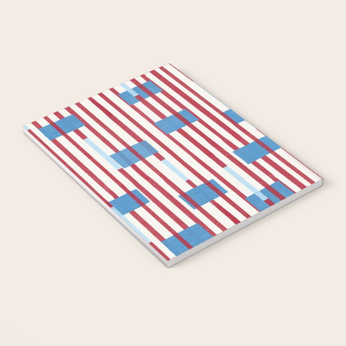 Playful Stripes and Blocks Geometric Pattern Notebook Gallery Image 3