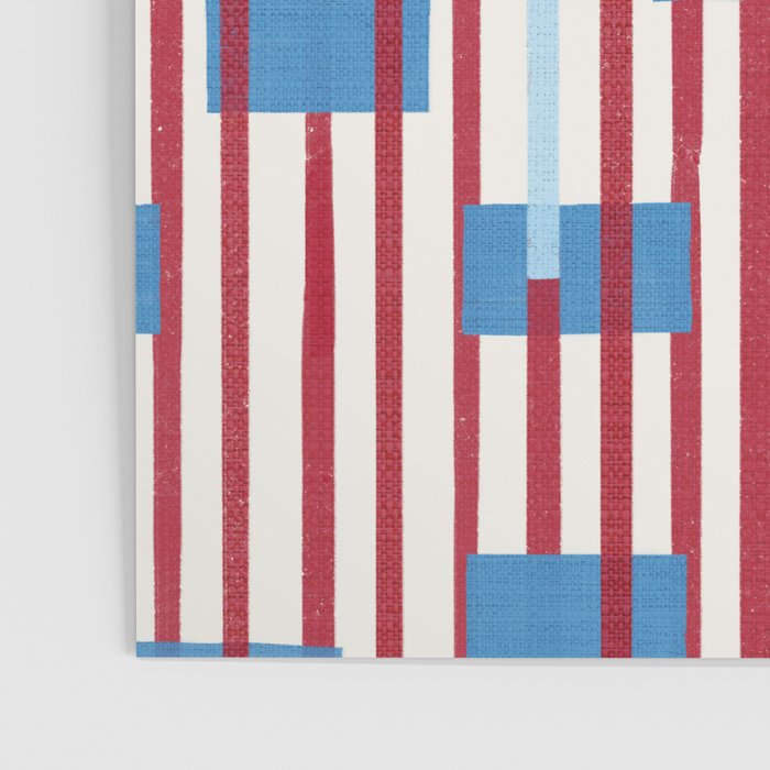 Playful Stripes and Blocks Geometric Pattern Poster Gallery Image 3