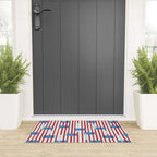 Playful Stripes and Blocks Geometric Pattern Welcome Mat Gallery Image 3