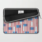 Playful Stripes and Blocks Geometric Pattern Laptop Sleeve Gallery Image 2