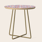 Playful Stripes and Blocks Geometric Pattern Side Table Gallery Image 1