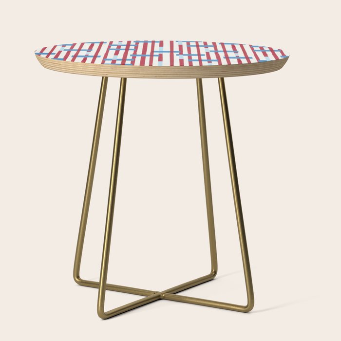 Playful Stripes and Blocks Geometric Pattern Side Table Gallery Image 1