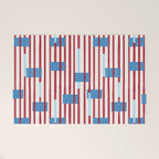 Playful Stripes and Blocks Geometric Pattern Welcome Mat Gallery Image 1