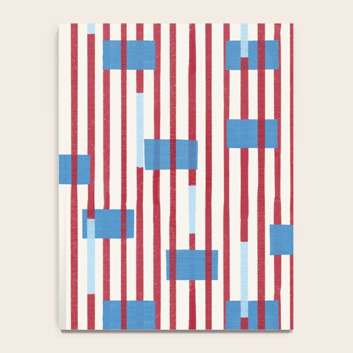Playful Stripes and Blocks Geometric Pattern Notebook Gallery Image 4