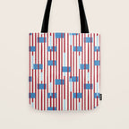 Playful Stripes and Blocks Geometric Pattern Tote Bag Gallery Image 1