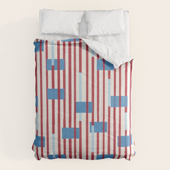 Playful Stripes and Blocks Geometric Pattern Comforter Gallery Image 6