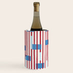 Playful Stripes and Blocks Geometric Pattern Wine Chiller Gallery Image 3