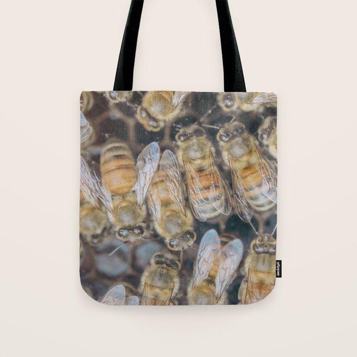 Honeybee Hive x environmental nature bee photograph Tote Bag Gallery Image 1