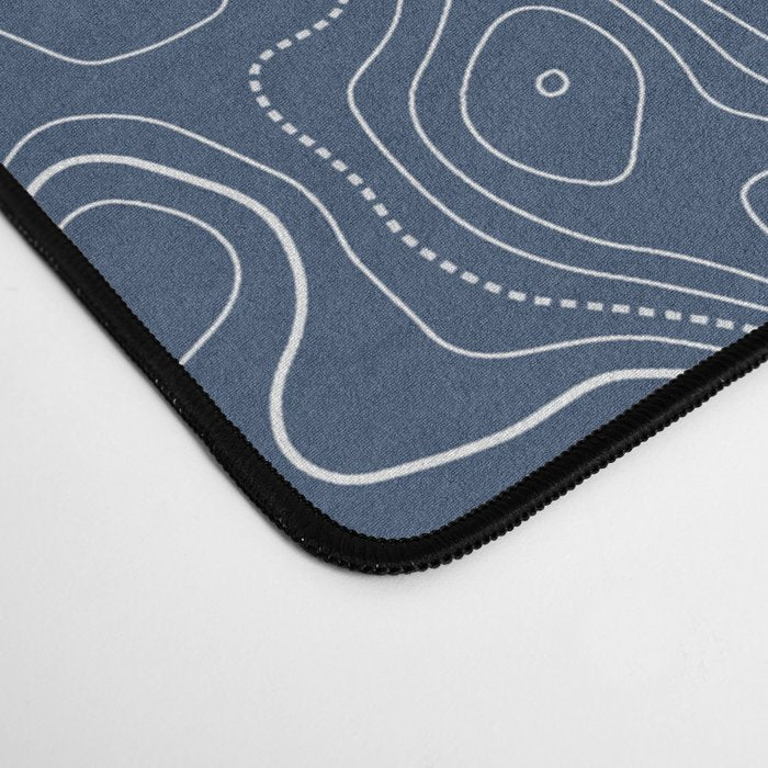 Blue Topographical Map Desk Mat Gallery Image 4