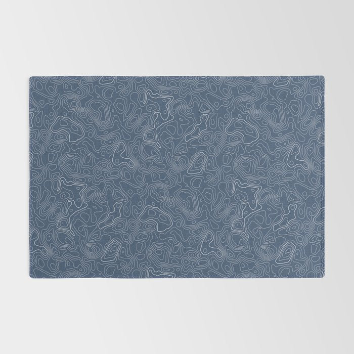 Blue Topographical Map Rug Gallery Image 2