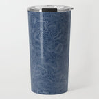 Blue Topographical Map Travel Mug Gallery Image 1