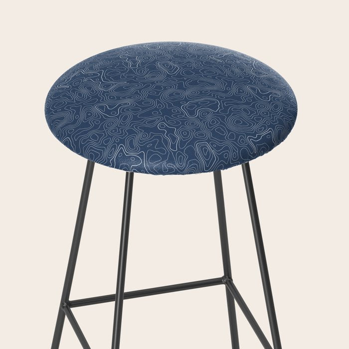 Blue Topographical Map Stool Gallery Image 2