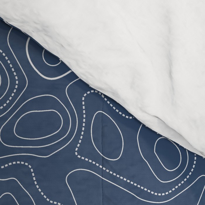 Blue Topographical Map Comforter Gallery Image 4