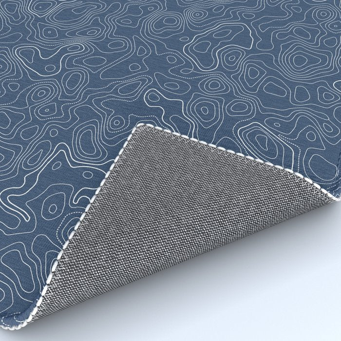 Blue Topographical Map Rug Gallery Image 4