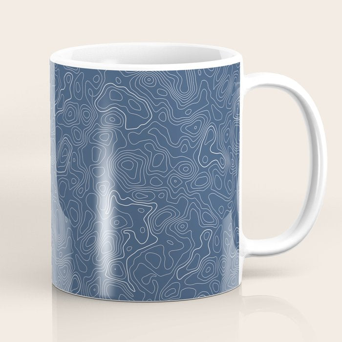 Blue Topographical Map Coffee Mug Gallery Image 1