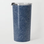 Blue Topographical Map Travel Mug Gallery Image 3