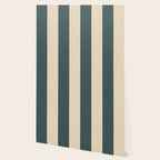 Green And Cream Vertical Stripes Wallpaper Gallery Image 2