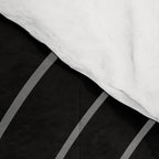 Minimal Line Curvature XXVI Black and Grey Mid Century Modern Arch Abstract Comforter Gallery Image 4