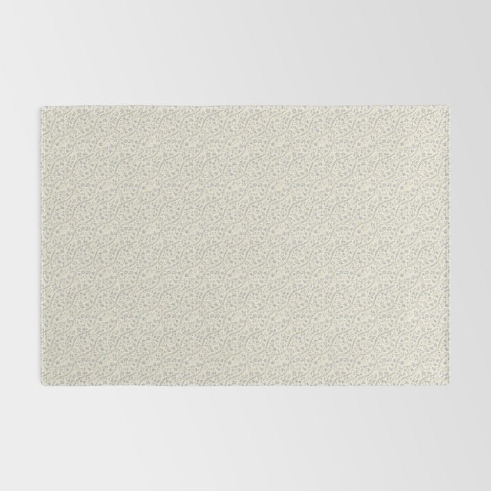Diagonal Trailing Ditsy Floral - Cream Blue Rug Gallery Image 2