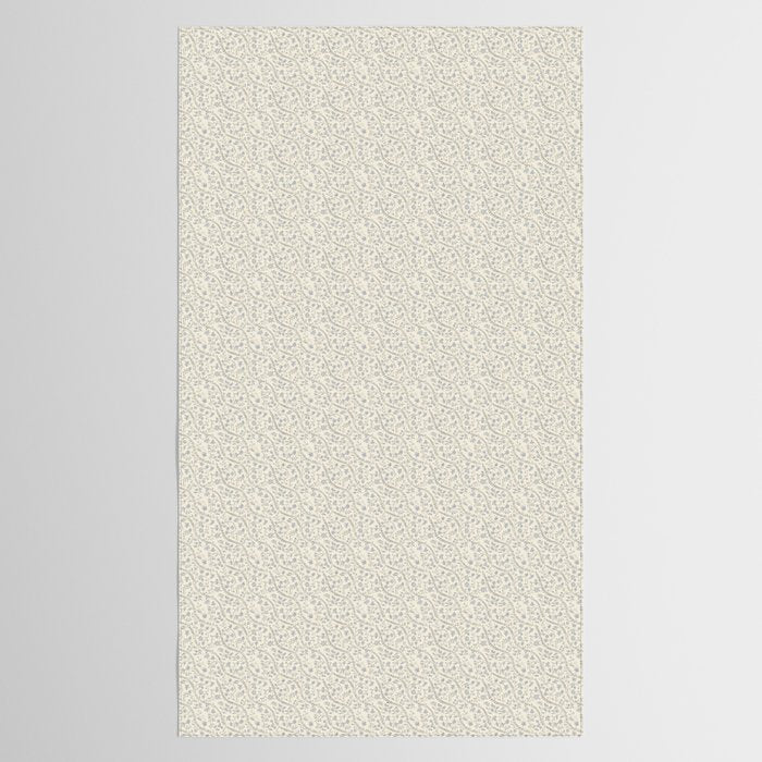 Diagonal Trailing Ditsy Floral - Cream Blue Tablecloth Gallery Image 2