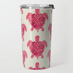 Sea Turtle in Pink & Gold Travel Mug Gallery Image 2