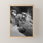 Boy and Dog Playing Golf Vintage Black and White Art Mini Art Print Gallery Image 1