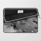 Boy and Dog Playing Golf Vintage Black and White Art Laptop Sleeve Gallery Image 2