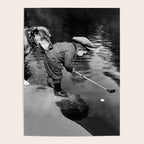 Boy and Dog Playing Golf Vintage Black and White Art Poster Gallery Image 4